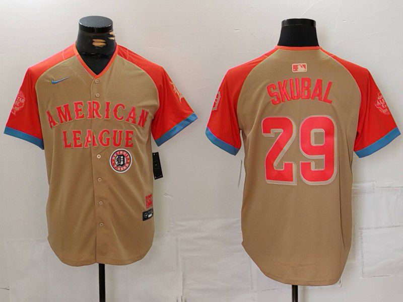 Men Detroit Tigers #29 Skubal Brown All star 2024 Nike MLB Jersey style 1->detroit tigers->MLB Jersey